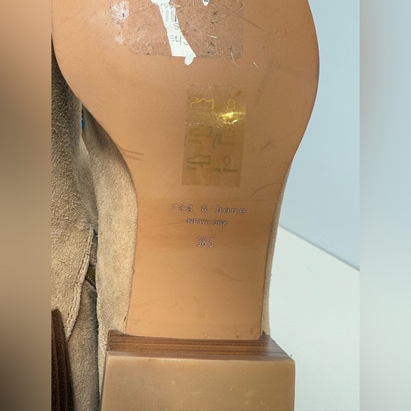 RAG & BONE ICONS Tan suede heeled ankle booties size 8.5 - Picture 9 of 10